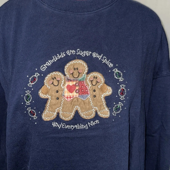 vintage M & C Sportswear gingerbread man grandma sweater size large - Picture 3 of 4
